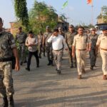 Deputy Commissioner and Superintendent of Police conducted a flag march in Dumraon and inspected the puja pandal