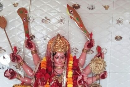 The area resounded with Mahalaya songs invoking the arrival of Goddess Durga