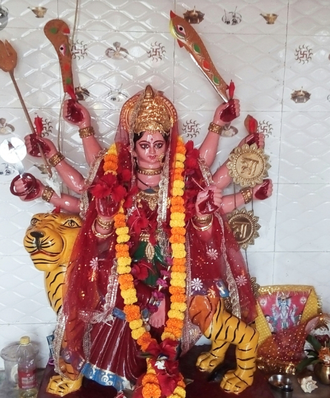 The area resounded with Mahalaya songs invoking the arrival of Goddess Durga