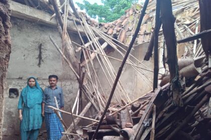 The mud house of a poor minority was demolished by the heir in Kundru Kala
