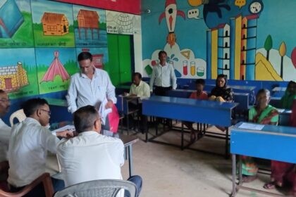 Under the Ullas Navbharat Literacy Programme men and women participated in the basic and assessment tests