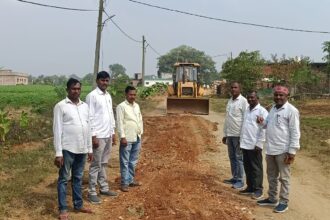 Due to the governments inaction local and public representatives repaired the dilapidated road