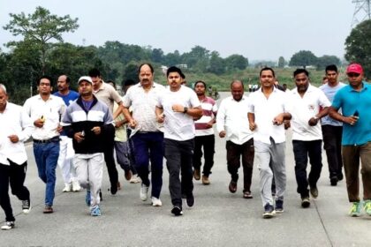 Run for Unity race organised in Barkatha on the 150th birth anniversary of Sardar Vallabhbhai Patel