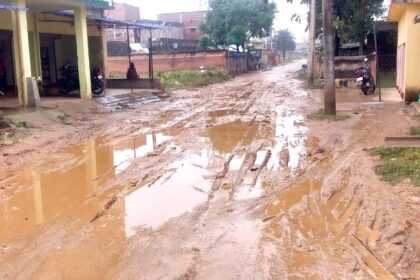 The condition of the main road connecting Shiladih Panchayat headquarters has become hellish due to rain