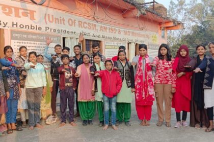 Constitution Day was celebrated at Softech Computer Education children took oath