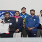 Medal winning players were honored by the District Sports Officer