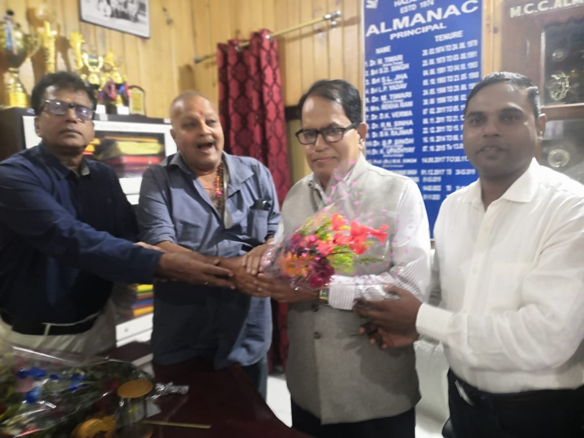 Newly appointed Principal Dr. Ranjit Kumar assumed charge at Markham College teachers extended their best wishes