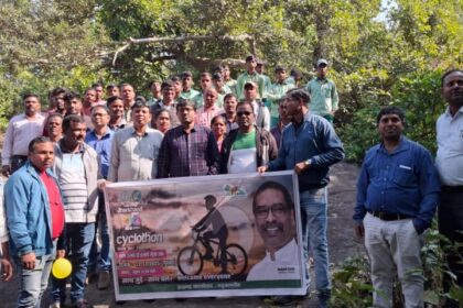 On the occasion of Jharkhands silver jubilee a cycle rally was organised to promote the tourist destination