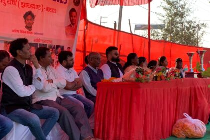 The grand inauguration of the Bhagwan Birsa Munda Football Tournament at Kamde in Ratu