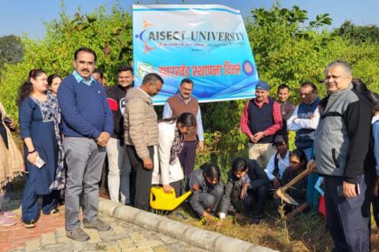 Tree plantation was done at AISECT University on the occasion of Jharkhand Foundation Day