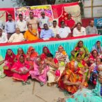 Undergarments were distributed to elderly women and men in the premises of Gomia Kali Temple