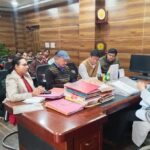 A review meeting was held to ensure electrification drinking water toilets and rainwater harvesting arrangements in Anganwadi centres