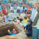 Bhoomi Pujan for the construction of a new Chaiti Durga Temple in Barkagaon Daily Market