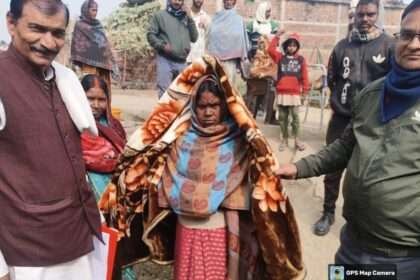 Distribution of blankets among 140 needy people in Parta Panchayat of Haidernagar block