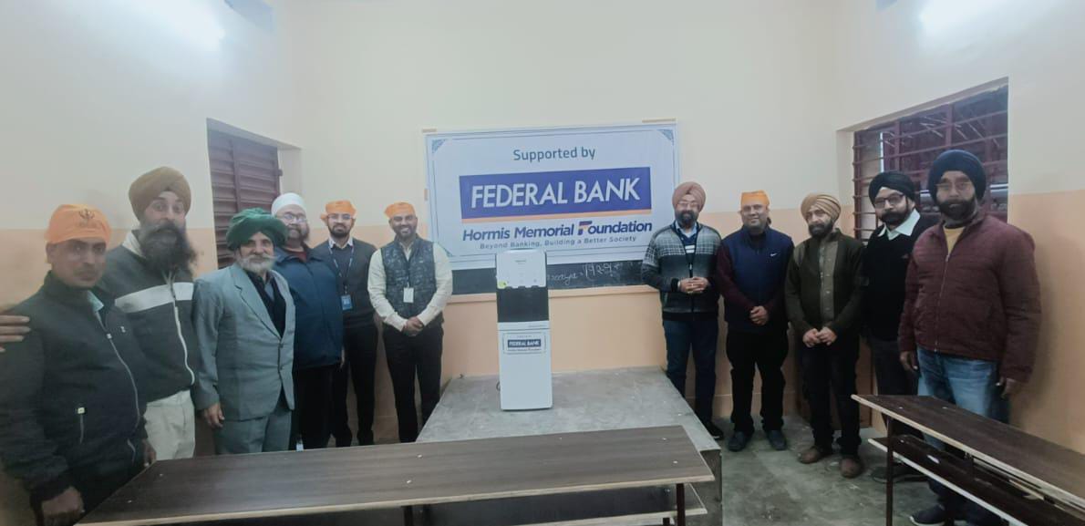 Federal Bank presents water dispenser to Khalsa National School benefiting childrens health and convenience