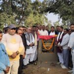 MLA Manoj Kumar Yadav laid the foundation stone for the 2 km long road which will cost Rs 84 lakh