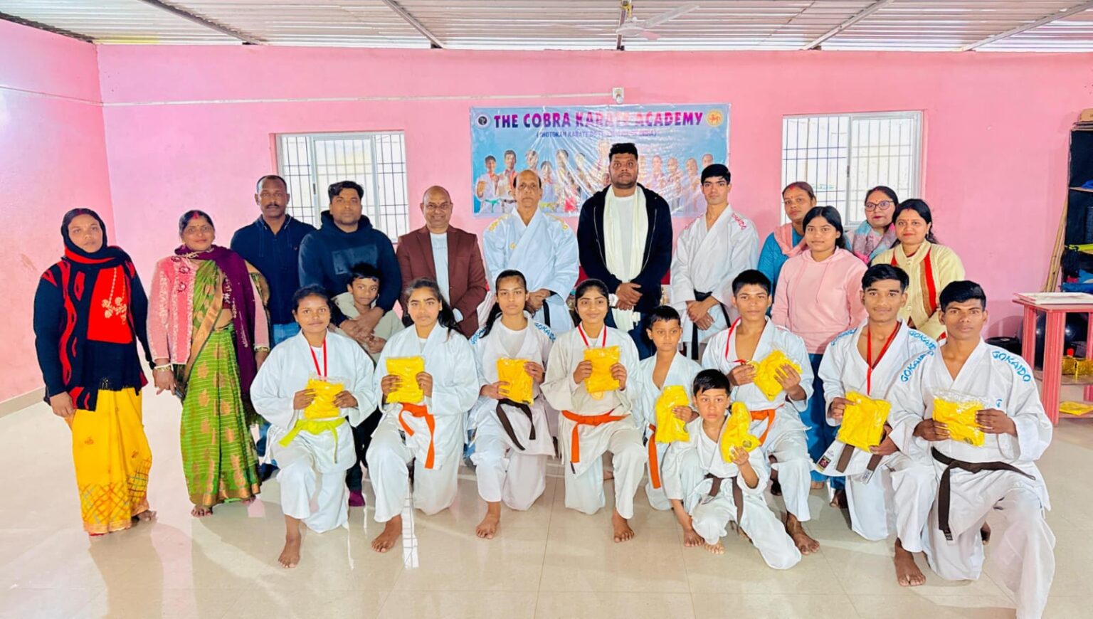 National champion karate players were honoured in Hazaribagh belt test was also organised