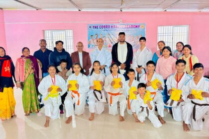 National champion karate players were honoured in Hazaribagh belt test was also organised