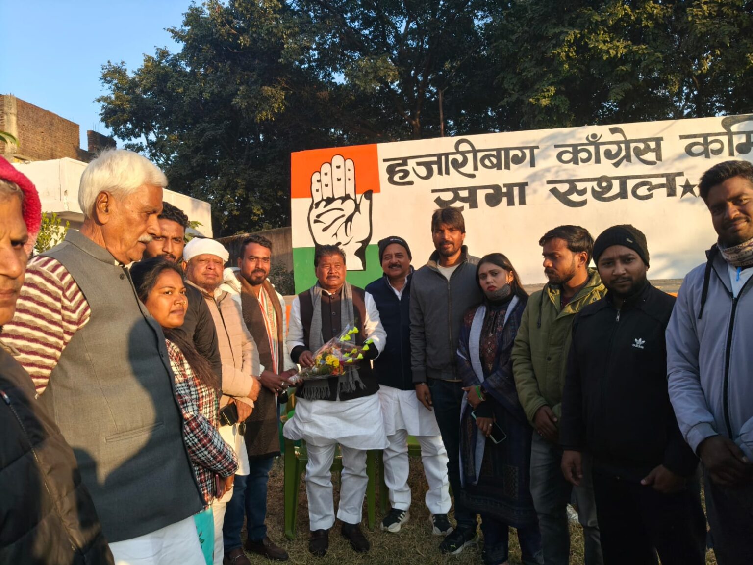 Senior Congress leaders and workers congratulated Mohammad Javir on becoming the Youth Congress District President