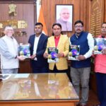 The book Geography and Environment of India was released at Raj Bhavan Lok Bhavan