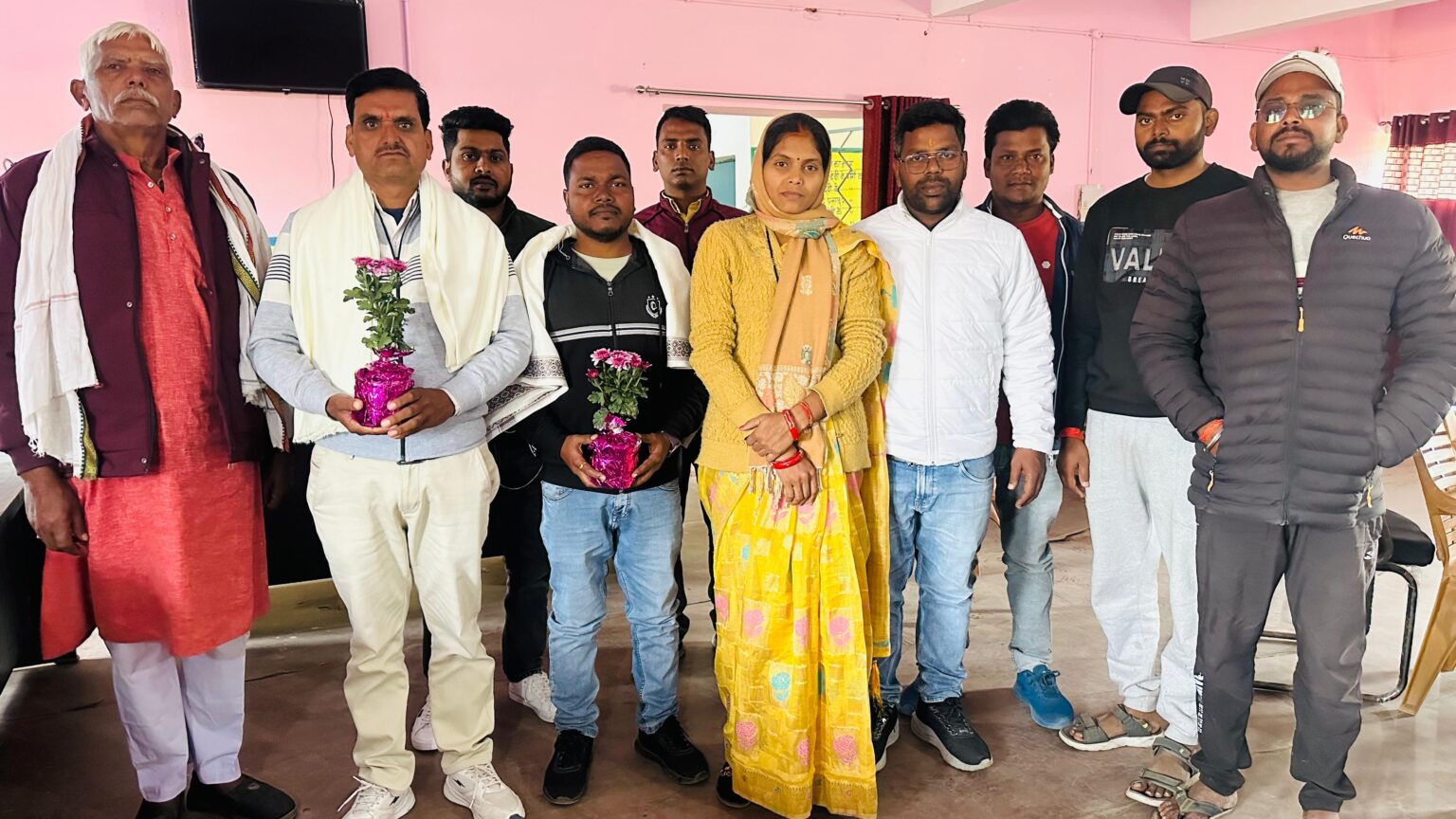 The head honored the newly appointed Acharya teachers