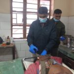 Two people were injured in a road accident in Duladih treatment was done at CHC Narayanpur