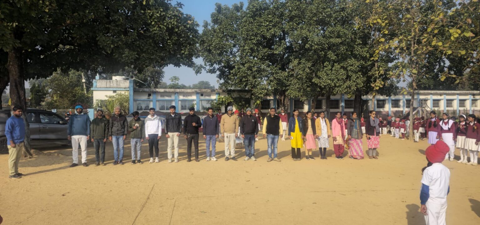 रेनबो स्कूल बरही में राष्ट्रगान जन गण मन के ऐतिहासिक गायन की स्मृति का पुनर्जीवन