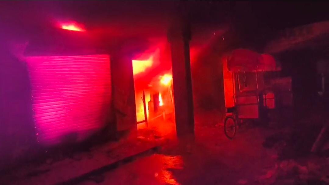 A massive fire broke out at an electronics shop on Jalpa Chhatarpur Road causing losses worth over Rs 30 lakh