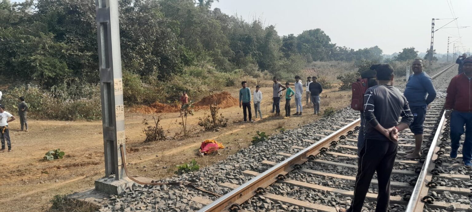 An elderly woman was hit by a freight train while crossing an uncontrolled railway line and died on the spot