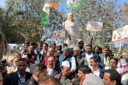 Congressmen from Hazaribagh district participated in the nationwide Save MNREGA campaign rally in Ranchi
