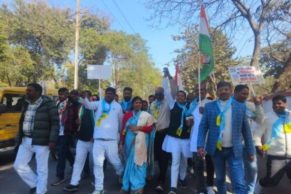 OBC Congress participated enthusiastically in the foot march under the MNREGA Bachao Sangharsh