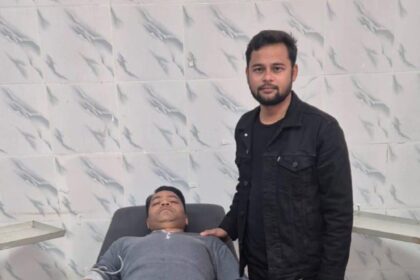 On the eve of Saraswati Puja Voluntary Blood Donors Association organised a blood donation Nirmal Jain