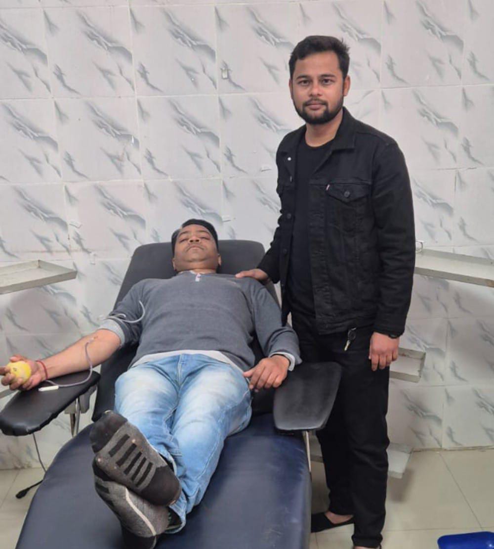 On the eve of Saraswati Puja Voluntary Blood Donors Association organised a blood donation Nirmal Jain