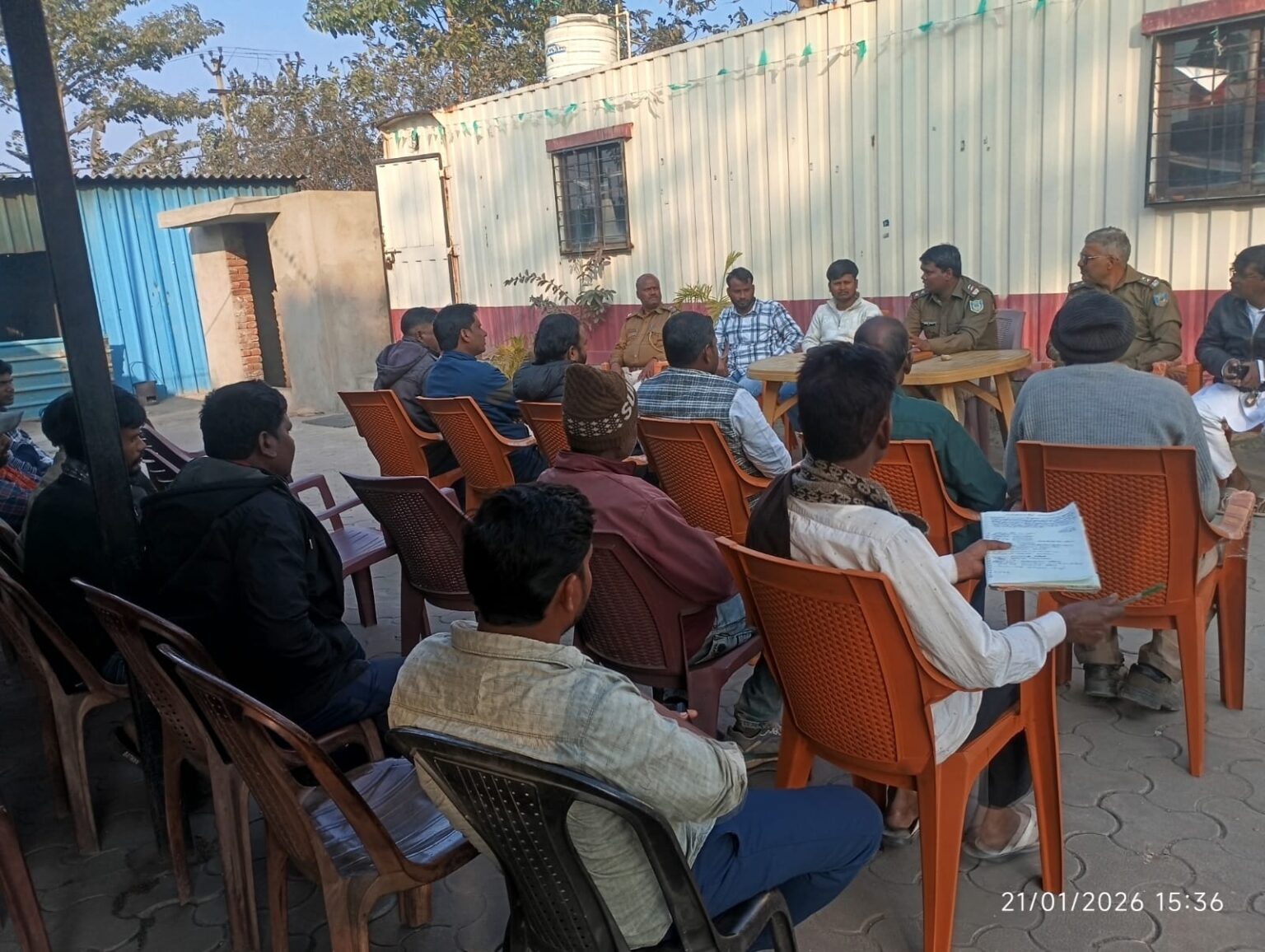 Peace committee meeting concluded in Dadikala police station premises regarding Saraswati Puja