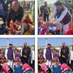 Social worker Baban Singh set an example by distributing blankets among the poor and helpless