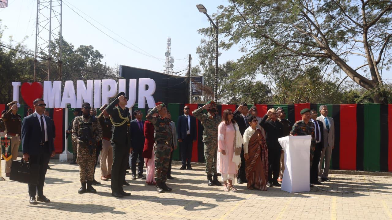 The 200th giant national flag was hoisted at the historic Kangla Fort in Manipur
