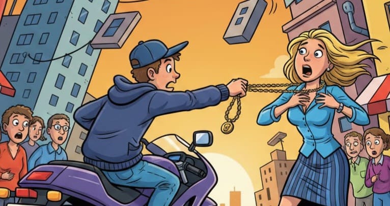 Unknown bike riders snatched a gold chain from a woman on Barkatha Main Road and fled