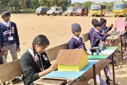 Vision Public School Bedokala organized a science exhibition on the occasion of Saraswati Puja
